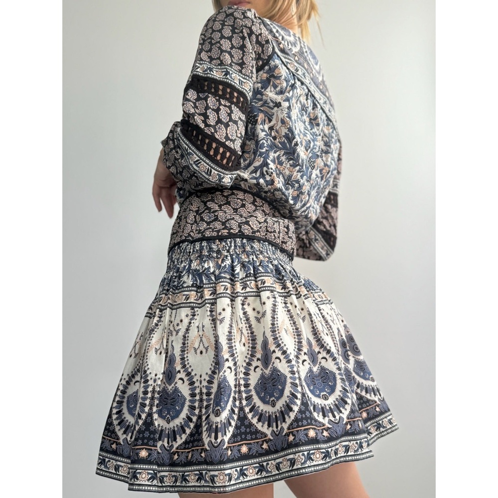 Sea NY • Gemma Long Sleeve Peasant Dress in Blue - Picture 3 of 9